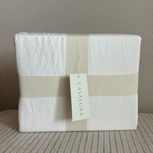 3pc Full/Queen Lyocell Cotton Blend Duvet & Sham Set White - Casaluna